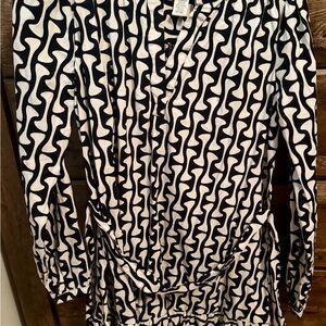 Jessica Simpson Black and White Geometric Dress